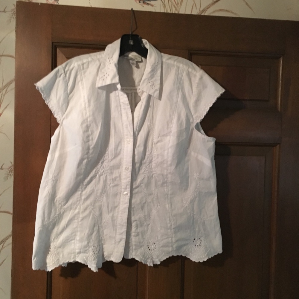 White shirt with white embroidery never worn